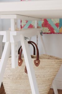 Ikea trestles make an adjustable work surface