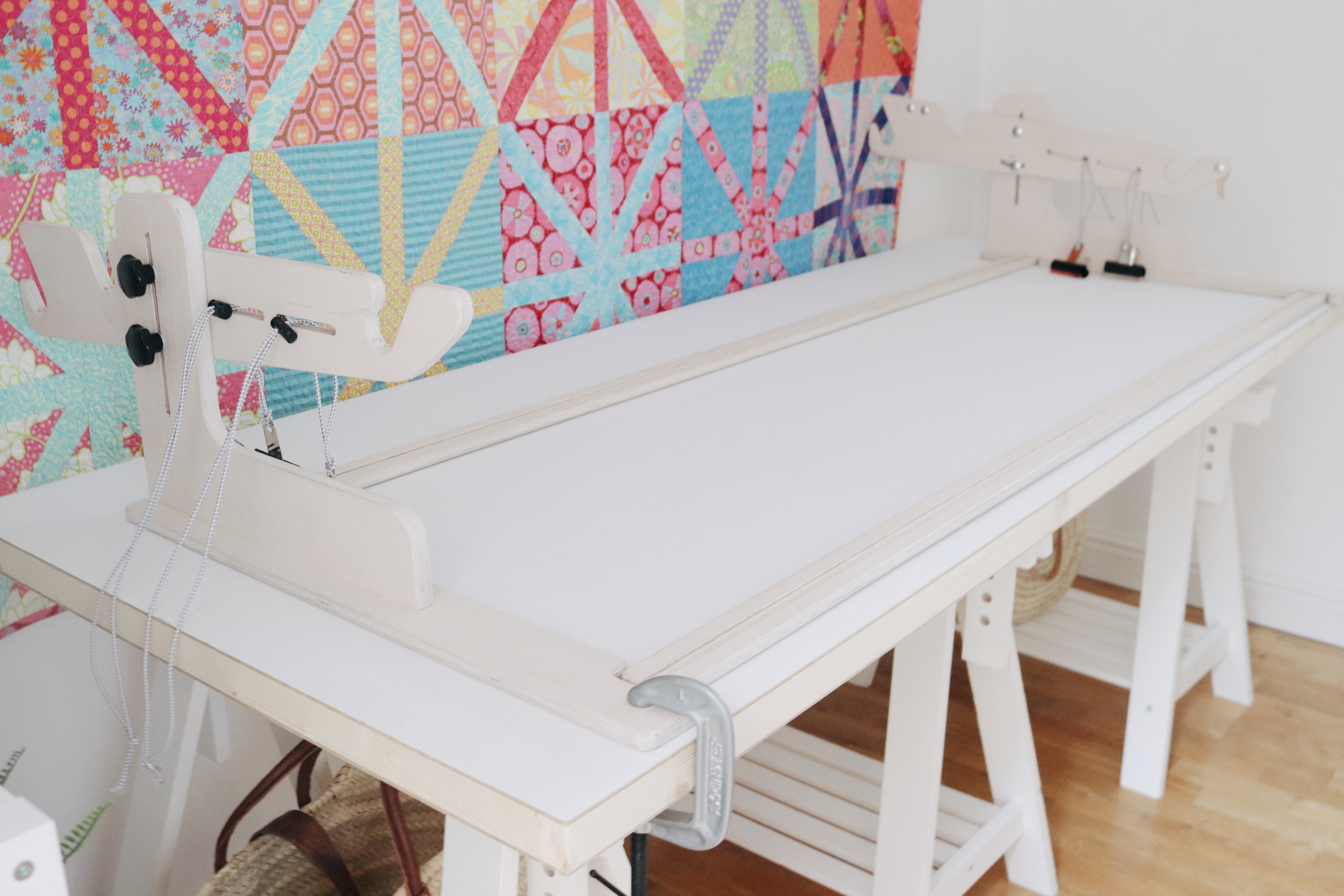 All end pieces now transferrable between frame size. End-pieces now all have the same design, no matter the frame size. Happy quilting!