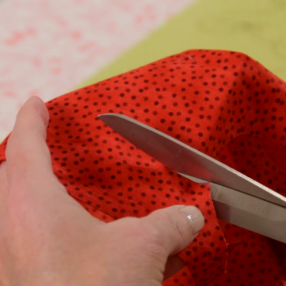 cut out strawberry shapes