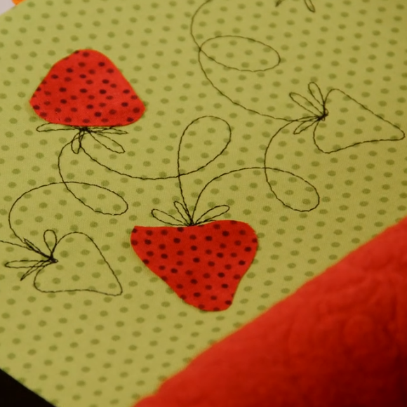 red strawberry shapes